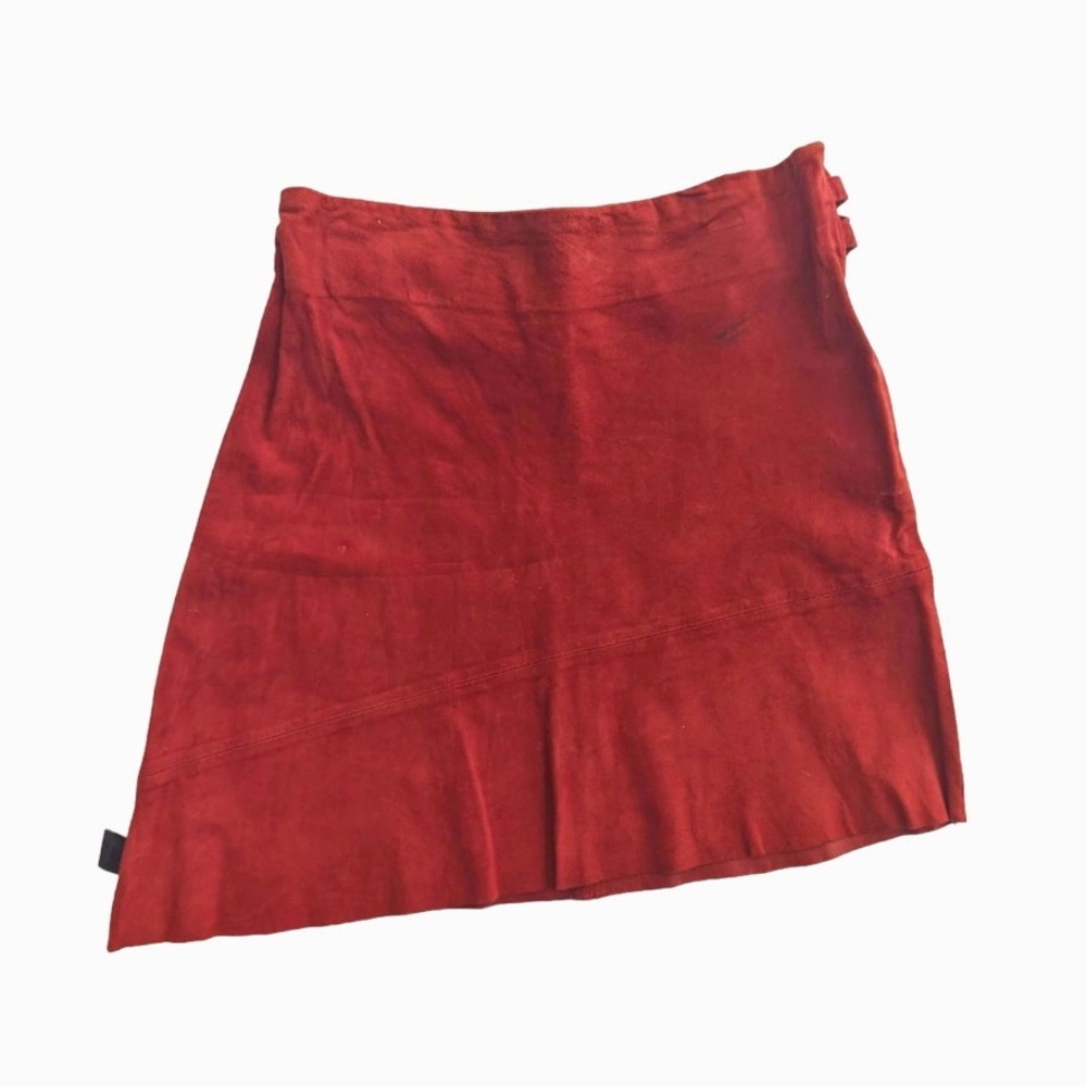 Bill Tornade French Designer Vintage Dark Red Suede Skirt Girls Sz. 4 NWOT